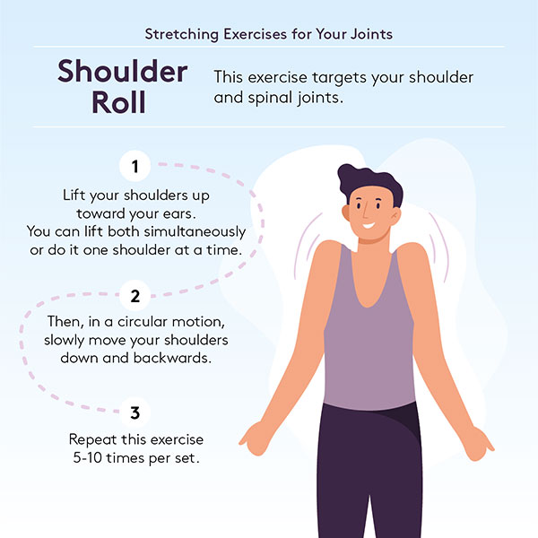 Shoulder roll stretch for joint mobility