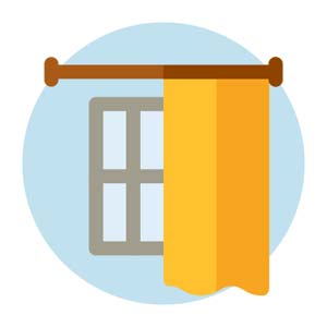 summer-heat-tips-06 Curtained window blocking sunlight
